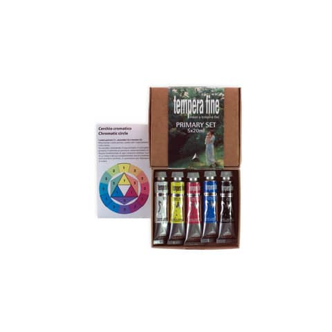 Tempera fine Maimeri in tubetto 20 ml - conf. da 5 colori assortiti M2598049